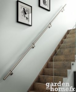 Chrome Handrail Kit Rothley brushed stainless steel stairs handrail kit, stocked in Ireland