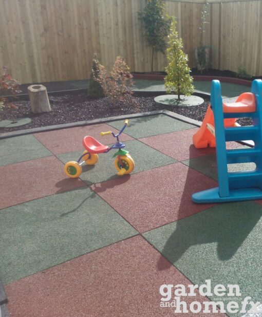 Recycled rubber patio playground mat, supplied in Dublin, Ireland