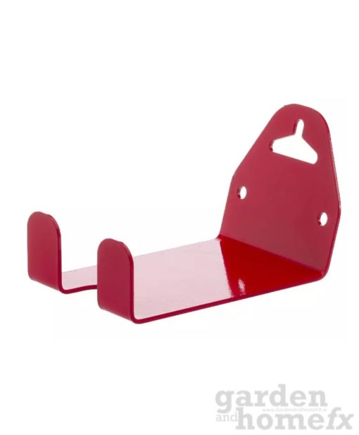 Red wall mounted bike pedal bracket, supplied from Ireland