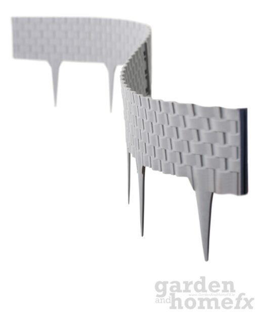 Rattan effect recycled plastic flexible garden lawn edge edging, stocked in Dublin, Ireland.