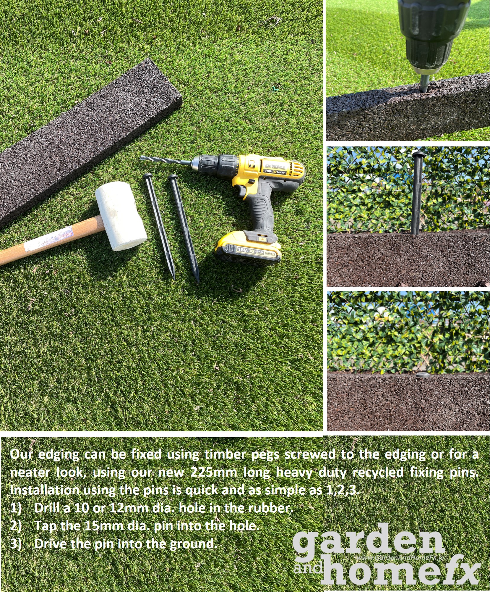 Rubber Lawn Edging - 1m - Garden And Home FX