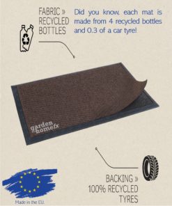 Ecotrend recycled car tyre and bottle outdoor mats by Multy Homes Europe.