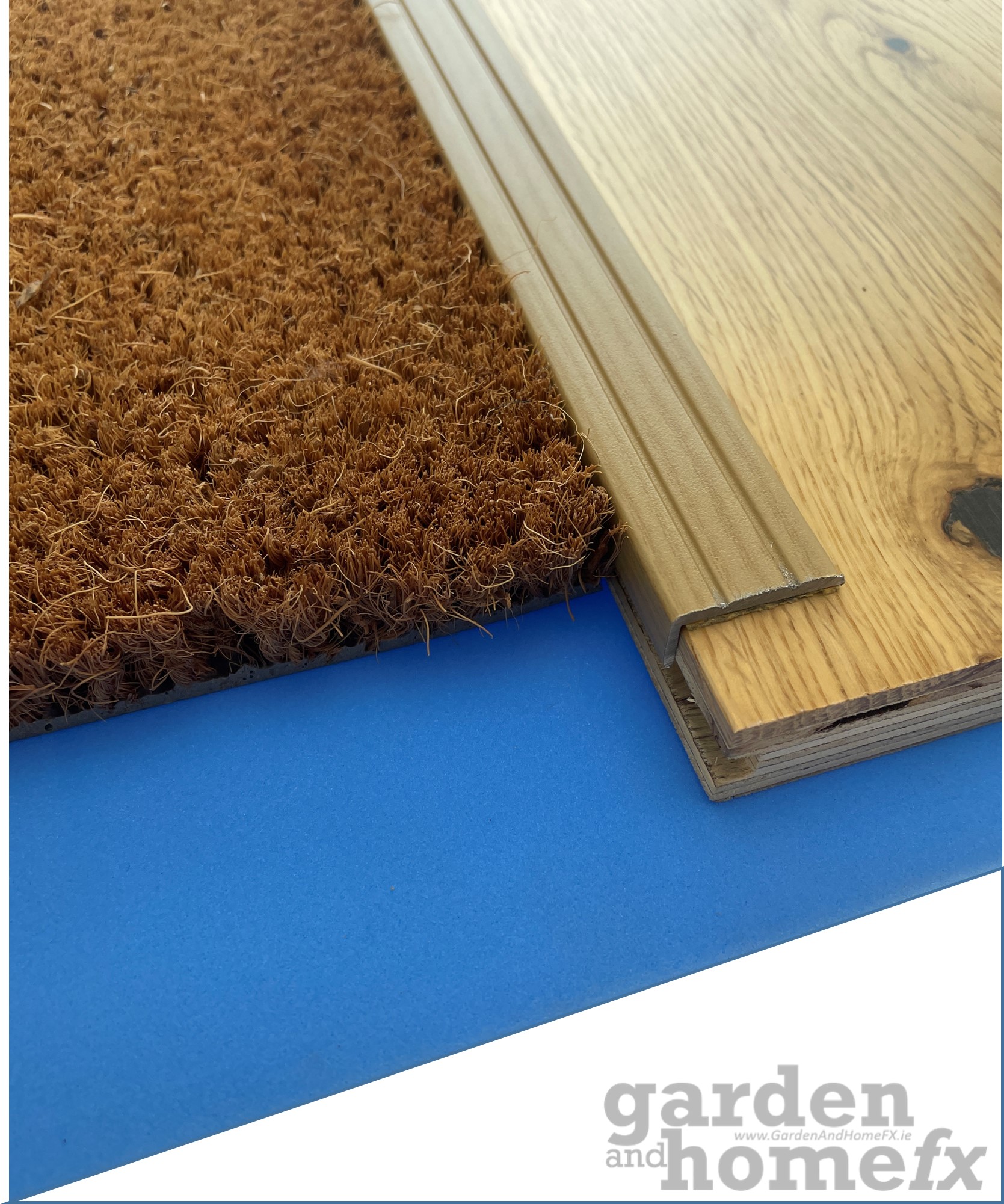 Matwell Edging for natural coir enterance matting for recessed mat well. supplied in Ireland