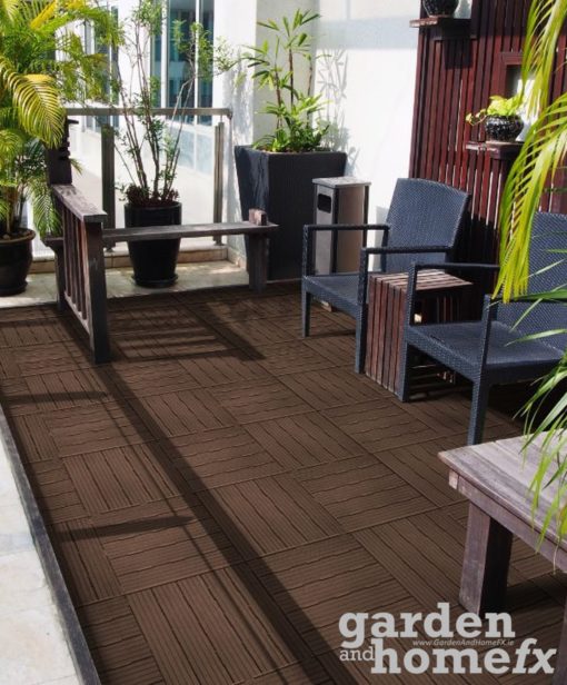 Easy Tile recycled rubber Balcony & Deck Patio Tile "Moasic & Comso" made from old car tyres, stocked in Ireland