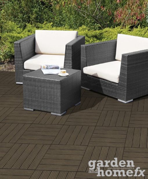 Easy Tile recycled rubber Balcony & Deck Patio Tile "Moasic & Comso" made from old car tyres, stocked in Ireland
