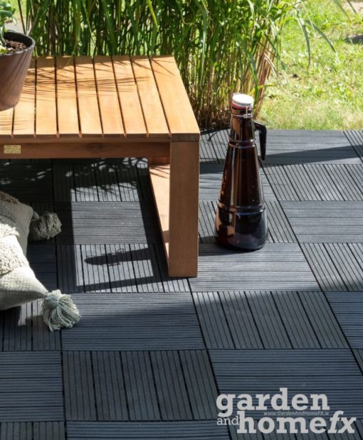 Easy Tile recycled rubber Balcony & Deck Patio Tile "Moasic & Comso" made from old car tyres, stocked in Ireland