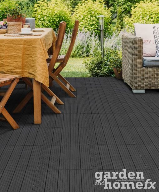 Easy Tile recycled rubber Balcony & Deck Patio Tile "Moasic & Comso" made from old car tyres, stocked in Ireland
