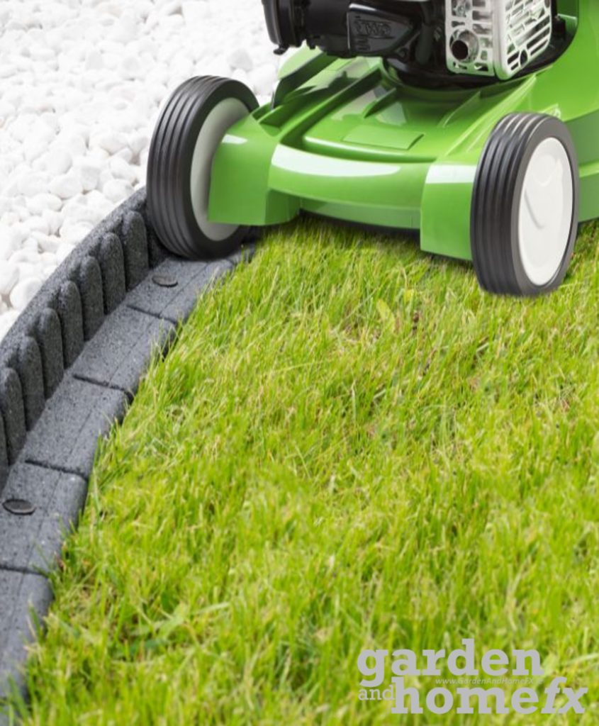 Flexi Curve "EZ Border" Lawn Mower Garden Lawn Edgeing is made from Recycled Rubber Car Tyres, Supplied in Ireland.