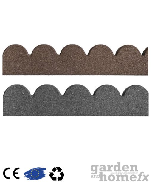 Flexi Curve "EZ Border" Scalloped Garden Lawn Edgeing is made from Recycled Rubber Car Tyres, Supplied in Ireland.
