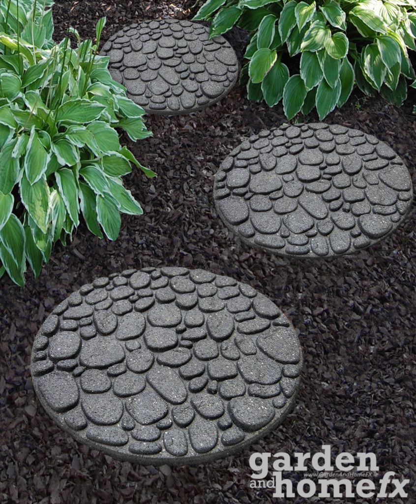 Recycled Rubber Stepping Stones - Round River Stone - Garden and Home FX