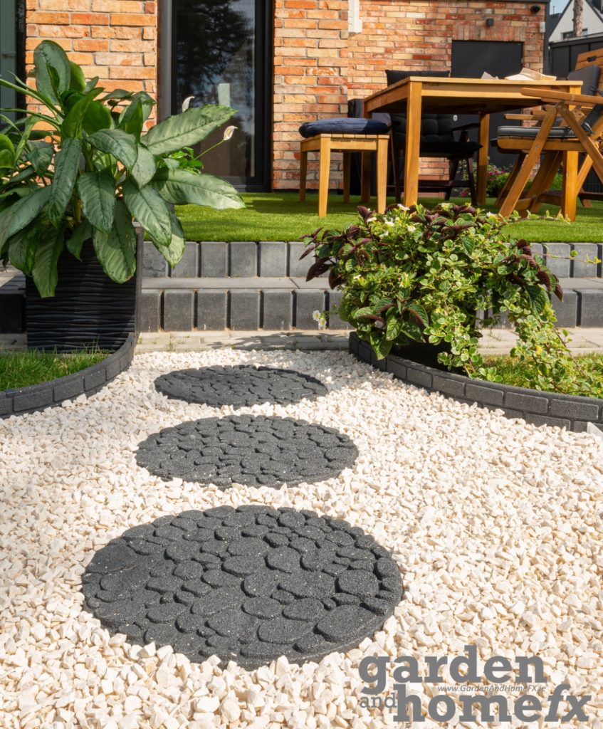 Recycled Rubber Stepping Stones - Round River Stone - Garden and Home FX