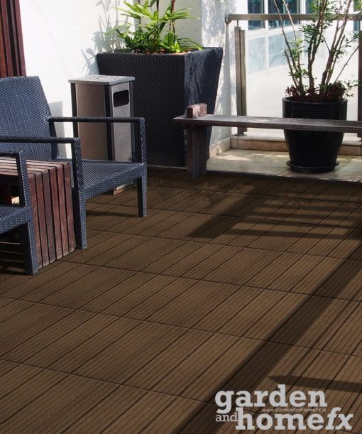 Easy Tile recycled rubber Balcony & Deck Patio Tile "Moasic & Comso" made from old car tyres, stocked in Ireland