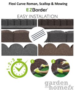 Flexi Curve Garden Lawn Edgeing is made from Recycled Rubber Car Tyres, Supplied in Ireland Instalation Guide