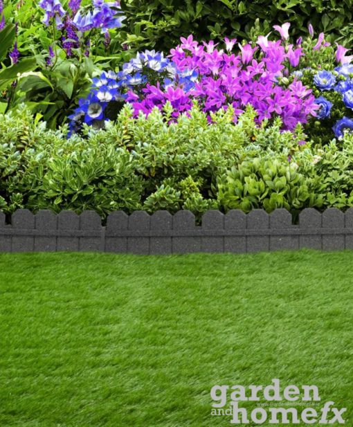 Flexi Curve "Maryland" Picket Fence Garden Lawn Edgeing is made from Recycled Rubber Car Tyres, Supplied in Ireland.
