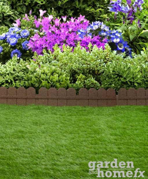 Flexi Curve "Maryland" Picket Fence Garden Lawn Edgeing is made from Recycled Rubber Car Tyres, Supplied in Ireland.