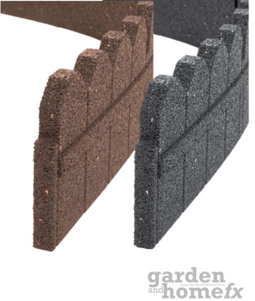 Flexi Curve "Maryland" Picket Fence Garden Lawn Edgeing is made from Recycled Rubber Car Tyres, Supplied in Ireland.