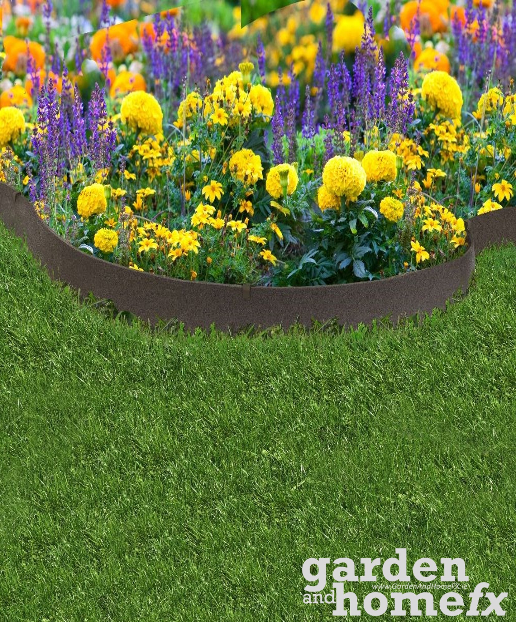 Ultra Flexi Curve "EZ Border" Thin Line Garden Lawn Edgeing made from Recycled Rubber Car Tyres, Supplied in Ireland.