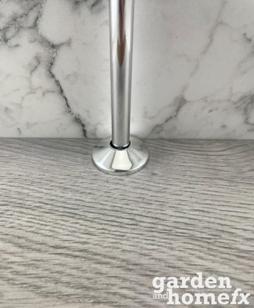 Trojan Chrome effect radiator pipe wrap around cover and split floor rosette. Supplied in Dublin Ireland by www.gardenandhomefx.ie