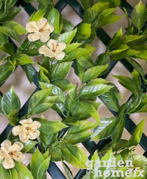 Artificial Hedge with yellow buttercup leaves on pvc trellis
