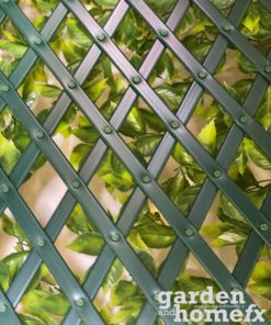 Green expanding trellis back for Buttercup yellow flower artificial hedging - stocked in Dublin by www.GardenandHomeFX.ie