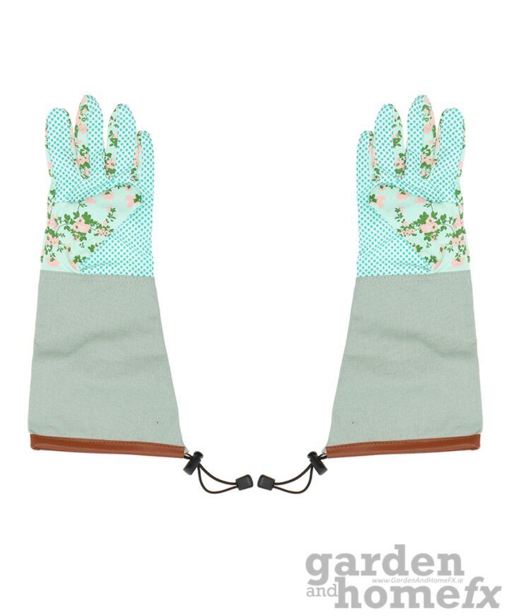 Rose Print Long Length gardening gloves