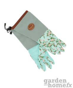 Esschert long length gardening gloves - rose print. Stocked in Dublin Ireland. www.gardenandhomefx.ie