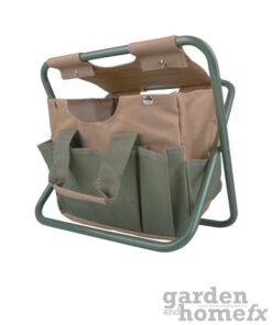 Esschert traditional green & brown gardening toolstool supplied in Ireland by www.GardenAndHomeFX.ie